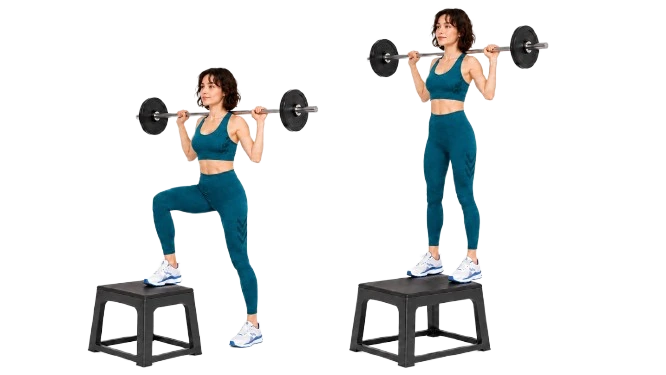 Barbell Step-Up demonstration