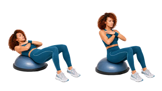 Bosu Ball Sit Up demonstration