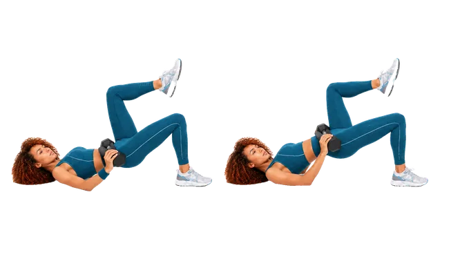 Dumbbell Single Leg Glute Bridge demonstration