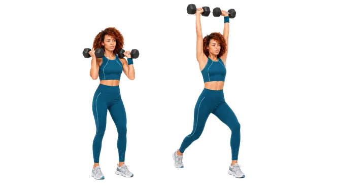 Dumbbell Split Jerk demonstration