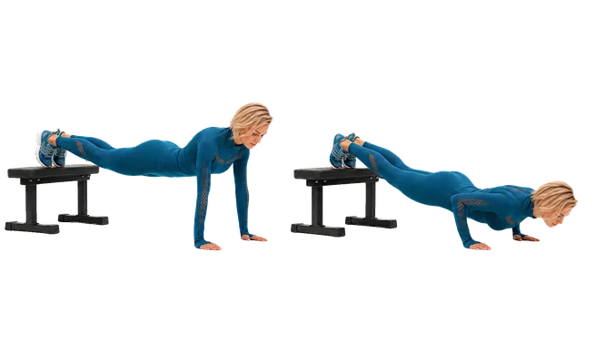 Feet Elevated Push Up demonstration