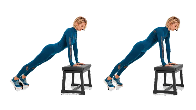 Hands Elevated Scapular Push Up demonstration