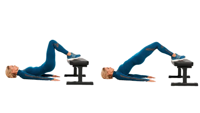Demonstration: Glute Bridge mit erhöhten Fersen