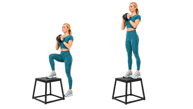 Kettlebell Step Up demonstration